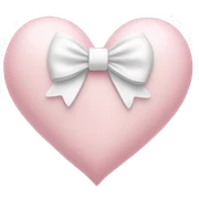 Pastel pink heart with white bow sticker