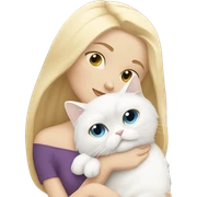 Blonde girl snuggling white Persian cat sticker