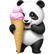 Panda eating ice cream sticker