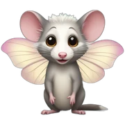 Adult male opossum with fairy wings, looking regal  sticker