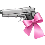 Gun with pink bow  sticker