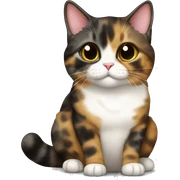 Tortie munchkin cat sitting sticker