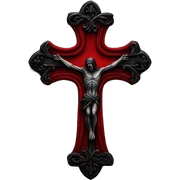 gothic cross red and black crucifix  sticker