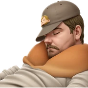 boy with closed eyes hat sticker