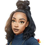 solo portrait of black hair sticker
