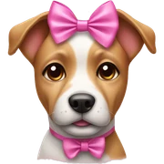 Dog with pink bow sticker
