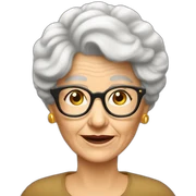 Abuela 70 años pelo rubio media melena  con gafas sticker