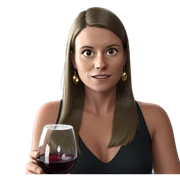 girl with wine glass sticker