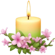 Spring candle with flowers  sticker
