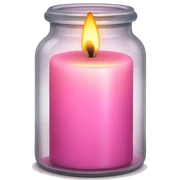 Pink candle in glass jar sticker