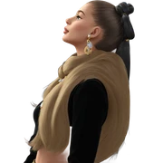 girl holding jewelry in profile sticker