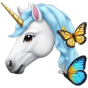 Unicorn with a butterfly  sticker