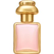 Gold glass perfume with a light pink lid  sticker
