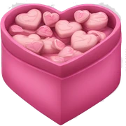 Pink aesthetic Pralinés in a heartbox sticker