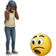 Person crying on sidewalk sticker