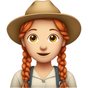 Farmer girl with red hair with braids  sticker