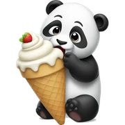 Panda eating ice cream sticker