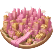 pink and gold city sticker