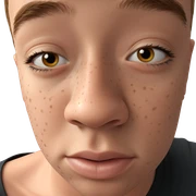 boy with freckles portrait sticker