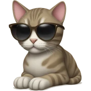 Cat with sunglasses sticker