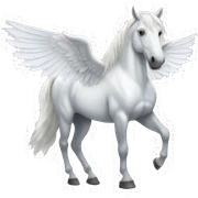 White horse with wings sticker