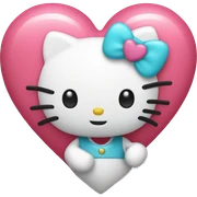 hello kitty with heart sticker