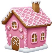 Pink gingerbread house sticker