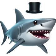 Shark with a top hat sticker