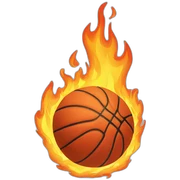 Basketball on fire sticker
