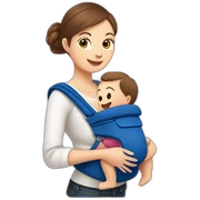European Babywearing mom with baby ergo carrier sticker