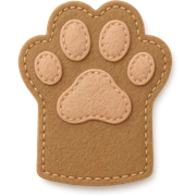 cat paw, felt patch style, soft stitched look sticker
