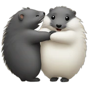 two moles hugging sticker