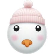 Cute white and light pink snowman sticker