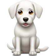 White dog sticker