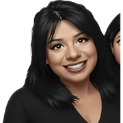 smiling girl with black hair sticker