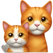 Big orange cat AND small tricolour kitty sticker