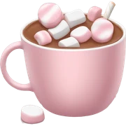 Light Pink mug of hot chocolate with marshmallows  sticker