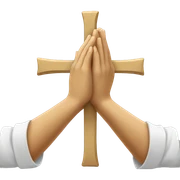 Praying hands with a cross sticker