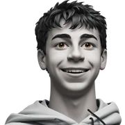 smiling boy in hoodie sticker