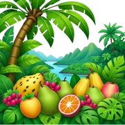 tropical jungle fruit landscape sticker