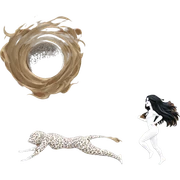 running nude girl silhouette sticker