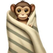 Baby monkey in a blanket sticker