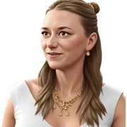 brown-haired girl with jewelry sticker