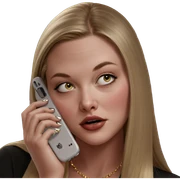 blonde girl with phone jewelry sticker