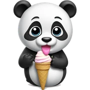 Panda eating ice cream sticker