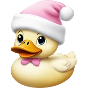 duck with a baby pink santa hat  sticker