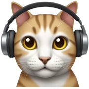 Cat wearing headphone  sticker