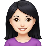 smiling girl with black hair sticker