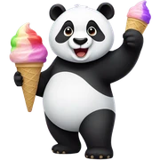 Panda eating ice cream sticker
