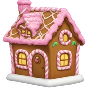 A pink gingerbread house sticker
